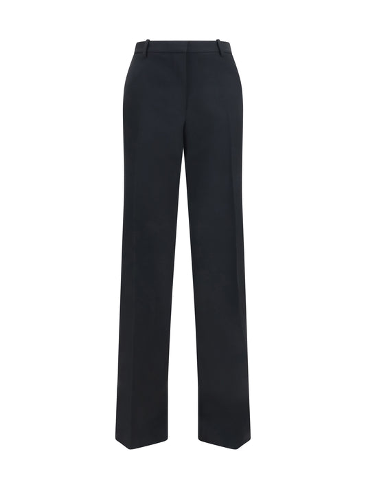Trousers Wide-Leg Pleated Black