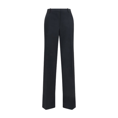 Trousers Wide-Leg Pleated Black