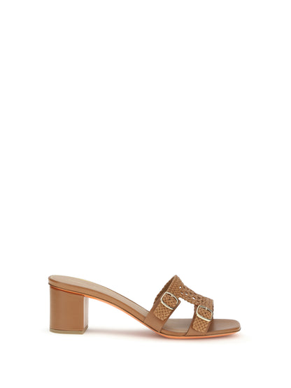 Sandals Woven Calf Leather Light Brown