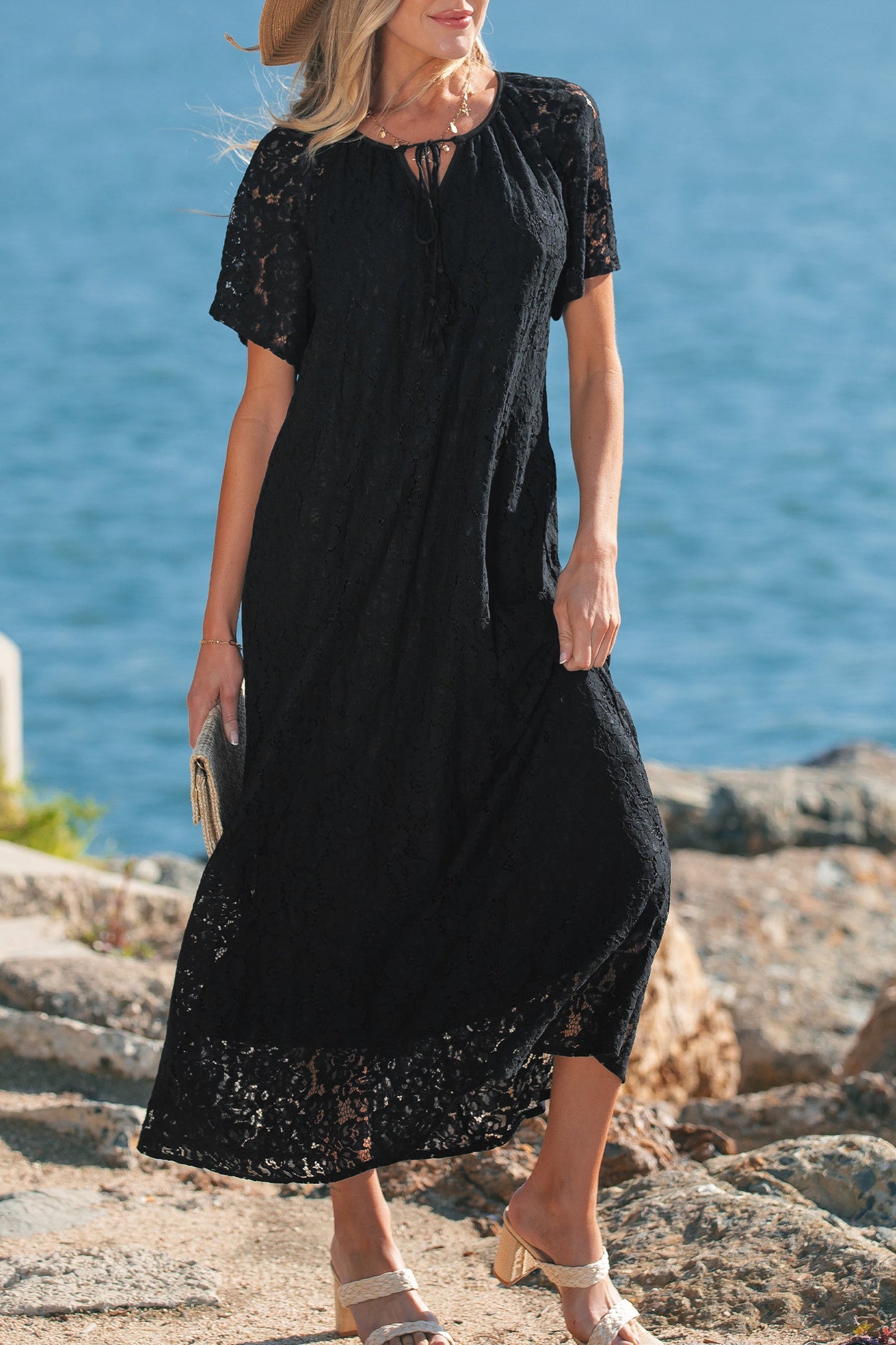 Threaded Pear Keziah Vacation Loose Maxi Dress