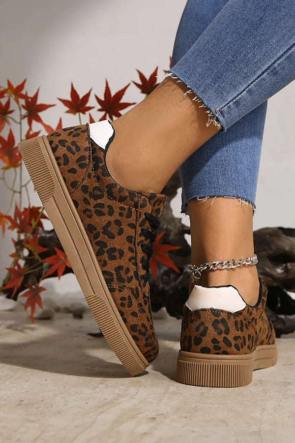 Threaded Pear Emiliana Tab Patchwork Laceup Shoes