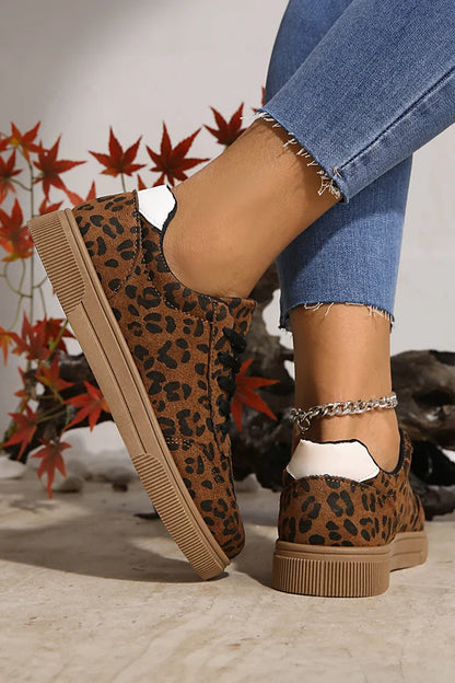 Threaded Pear Emiliana Tab Patchwork Laceup Shoes