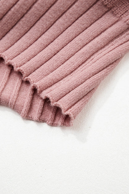 Threaded Pear Khloe Mixed Texture Knit Sweater