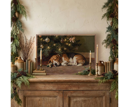 Kendrick Home Beagle Under The Christmas Tree