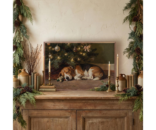 Kendrick Home Beagle Under The Christmas Tree