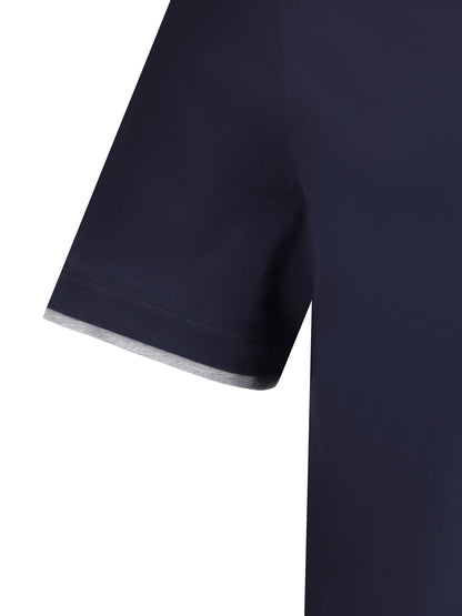 Cotton T-Shirt Cobalt/Medium Grey