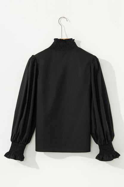 Threaded Pear Estrella Flounce Sleeve Trim Blouse