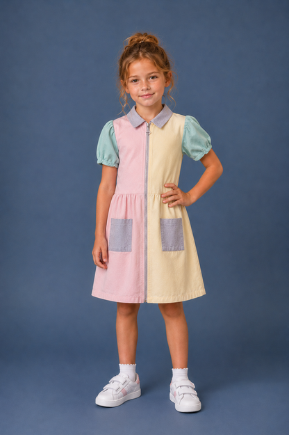 Pastel Jean Short Dress