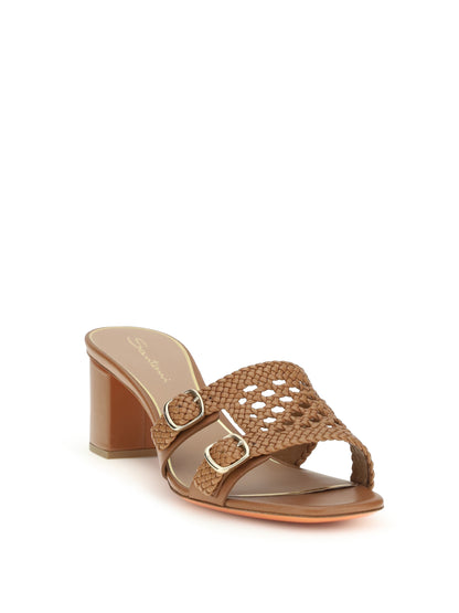 Sandals Woven Calf Leather Light Brown