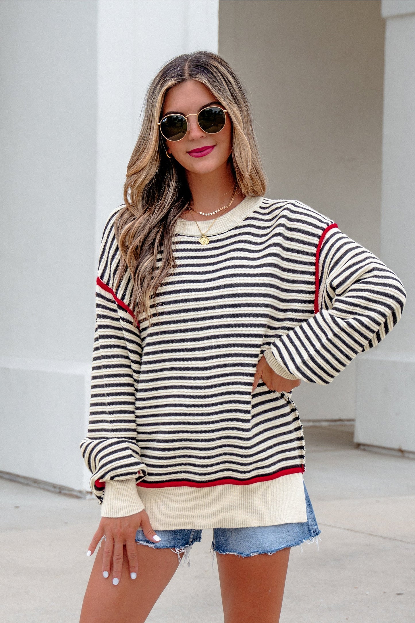 Threaded Pear Hazel Drop Shoulder Oversized Sweater
