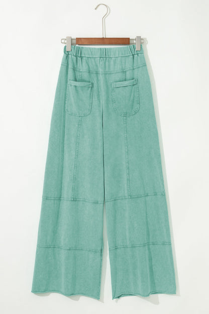 Threaded Pear Brittany Mineral Wash Exposed Seam Drawstring Cargo Pants