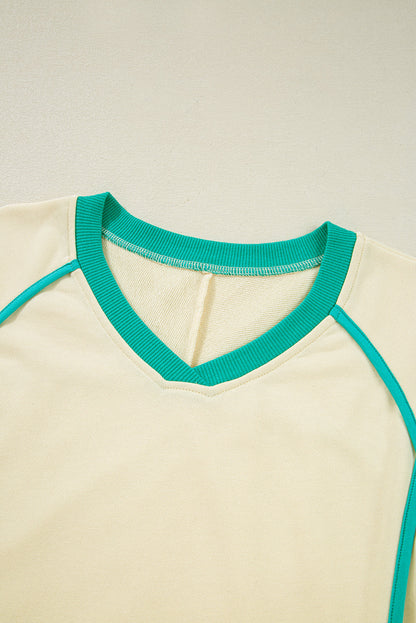 Threaded Pear Wren Long Sleeve Pullover and Drawstring Shorts Outfit