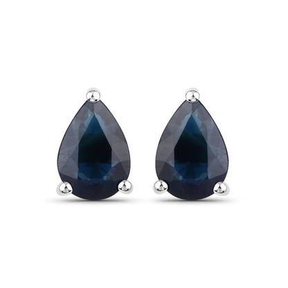 1.60 Ct Pear Blue Sapphire 10k Gold Teardrop Studs Earrings