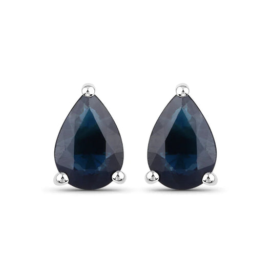 1.60 Ct Pear Blue Sapphire 10k Gold Teardrop Studs Earrings
