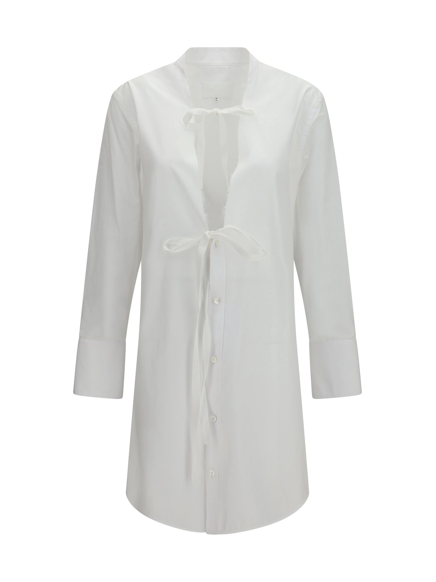 Dress Raw-Edge Cotton White
