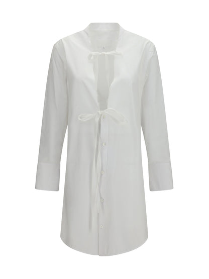 Dress Raw-Edge Cotton White