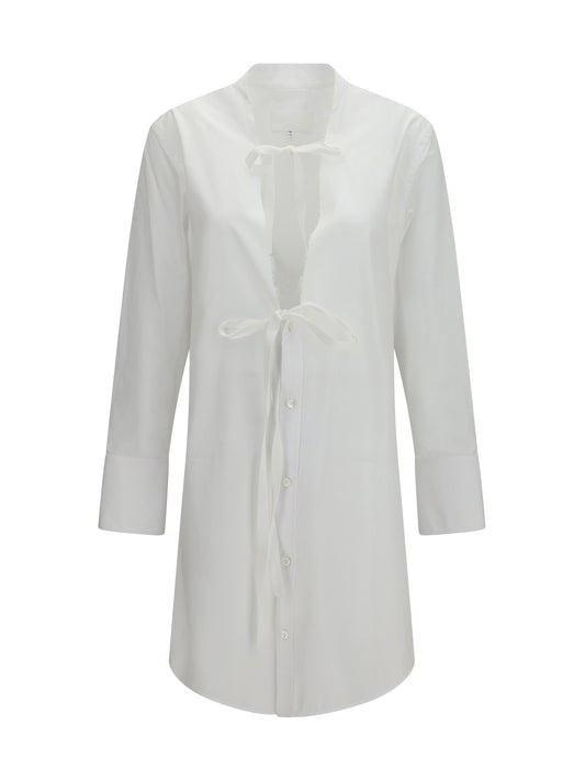 Dress Raw-Edge Cotton White