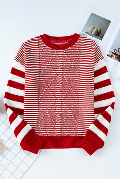 Threaded Pear Emily Stripe Textured Sweater