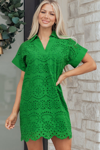 Threaded Pear Celine Eyelet Embroidered T Shirt