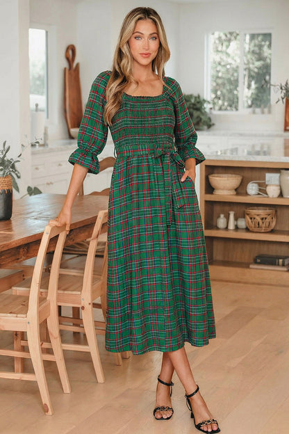 Threaded Pear Scarlett Waist Flared Midi Dress