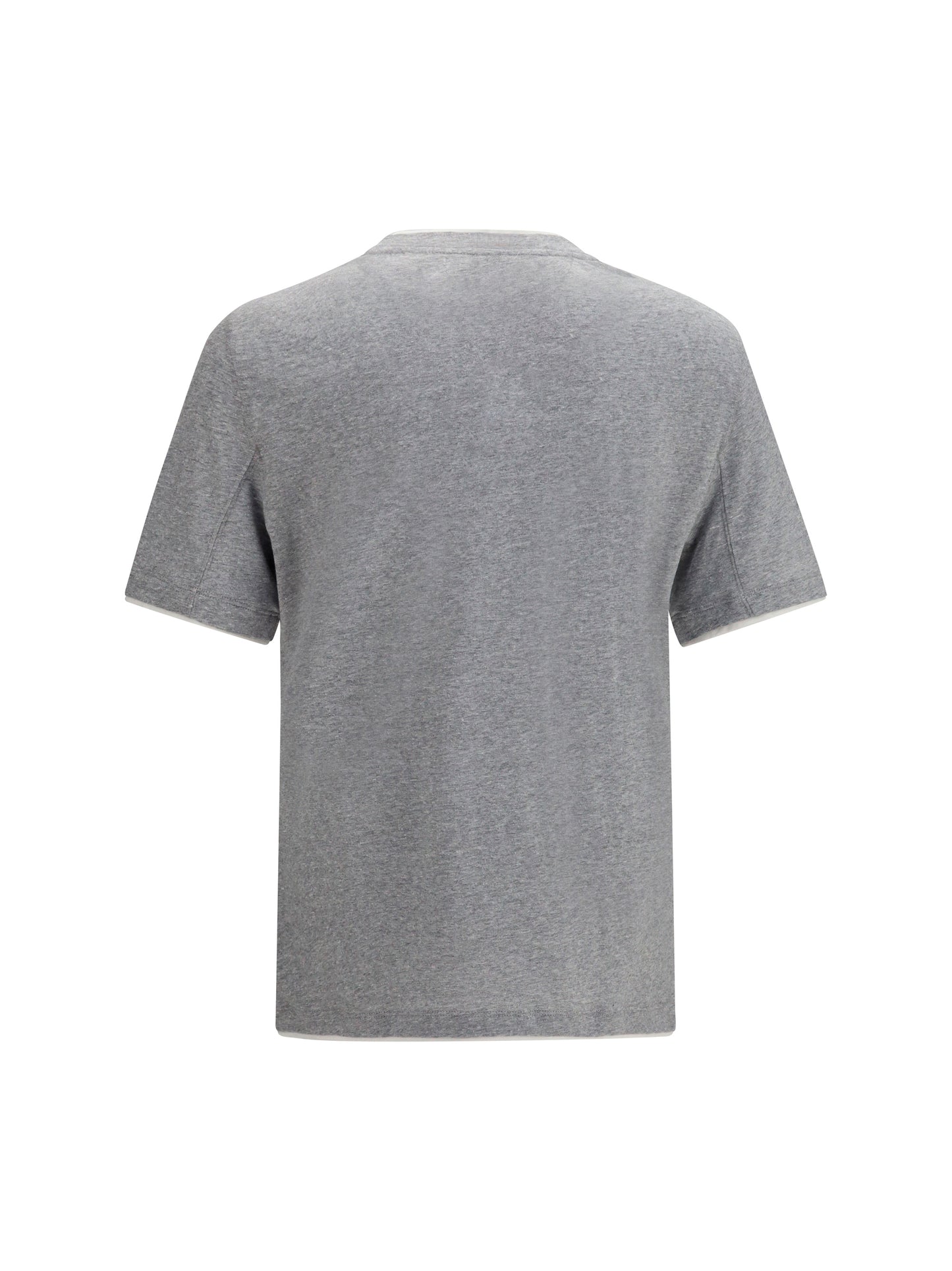 Short-Sleeve Cotton T-Shirt Medium Grey/Off White