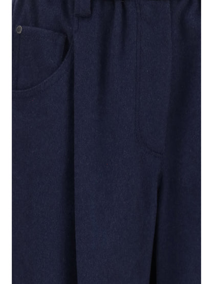 Stretch Wool Pants Blue