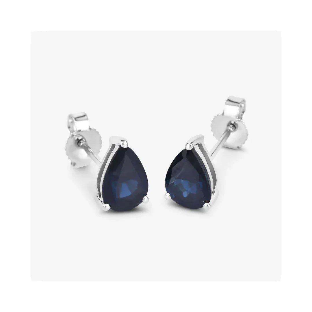 1.60 Ct Pear Blue Sapphire 10k Gold Teardrop Studs Earrings