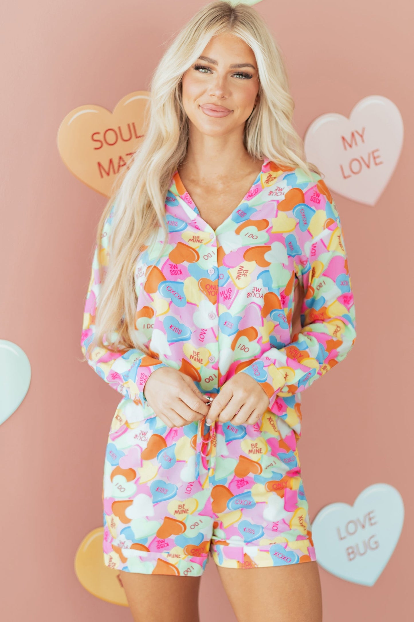 Threaded Pear Remi Heart Collared Tunic Shirt