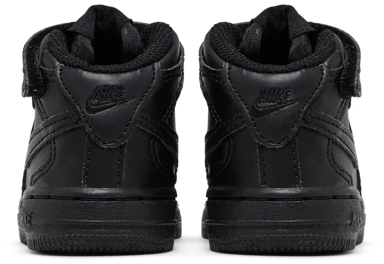 Nike Toddlers Air Force 1 Mid 'Black Black Td' Sneakers