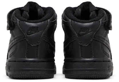 Nike Toddlers Air Force 1 Mid 'Black Black Td' Sneakers