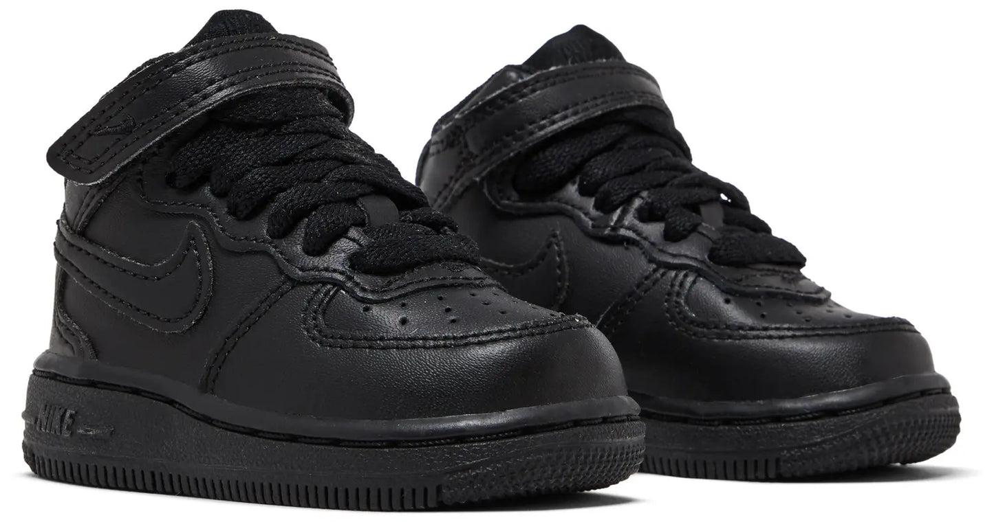 Nike Toddlers Air Force 1 Mid 'Black Black Td' Sneakers