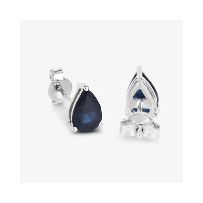 1.60 Ct Pear Blue Sapphire 10k Gold Teardrop Studs Earrings