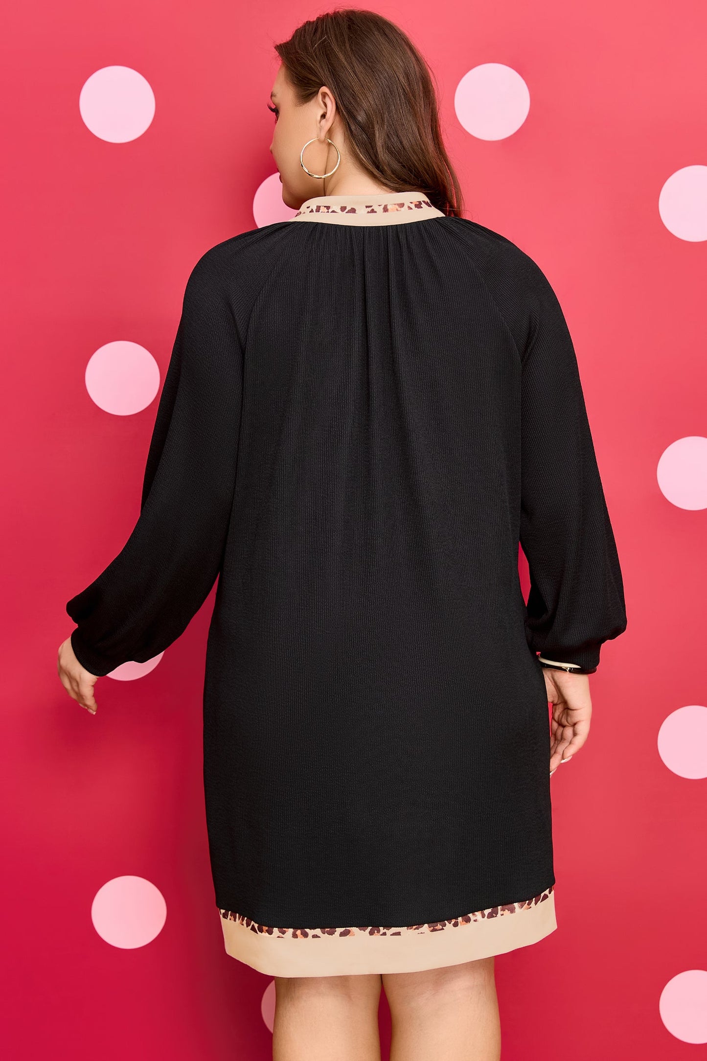 Threaded Pear Ainsley Block Trim Ribbed PLUS Dress