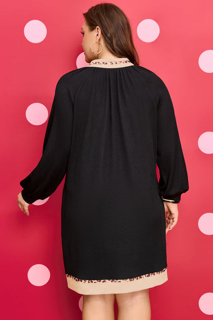 Threaded Pear Ainsley Block Trim Ribbed PLUS Dress
