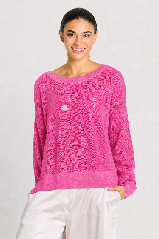 Pima Cotton Metallic Mini Seed Stitch - Punch/Silver