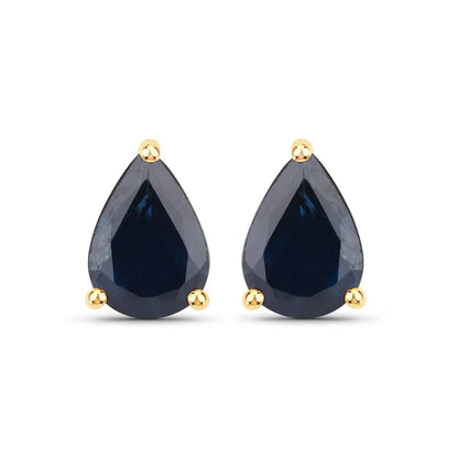 1.60 Ct Pear Blue Sapphire 10k Gold Teardrop Studs Earrings