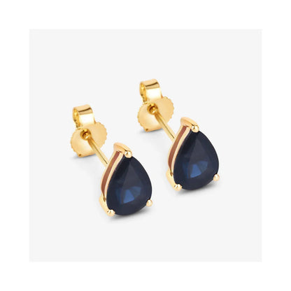 1.60 Ct Pear Blue Sapphire 10k Gold Teardrop Studs Earrings