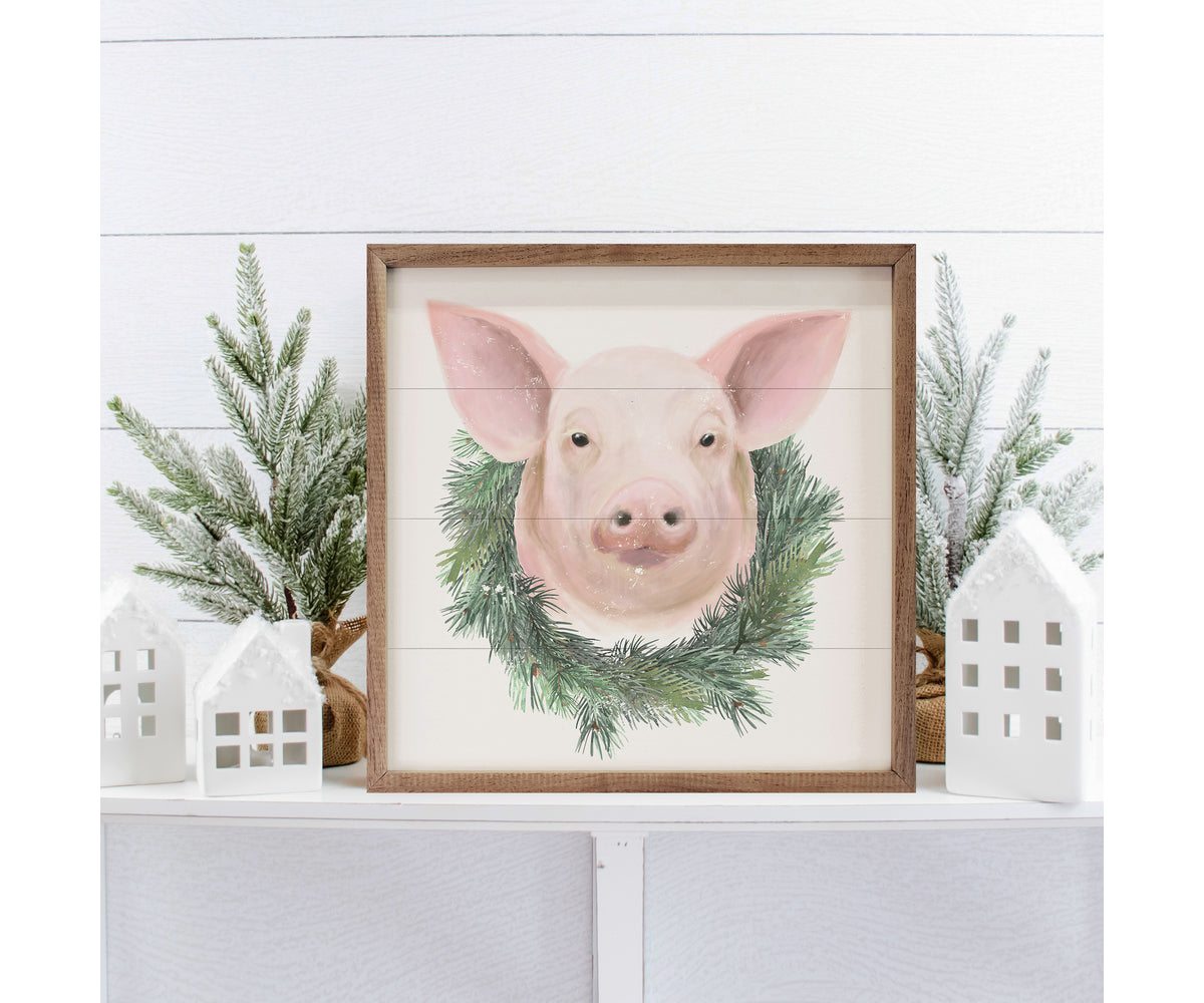 Kendrick Home Pig Wreath White
