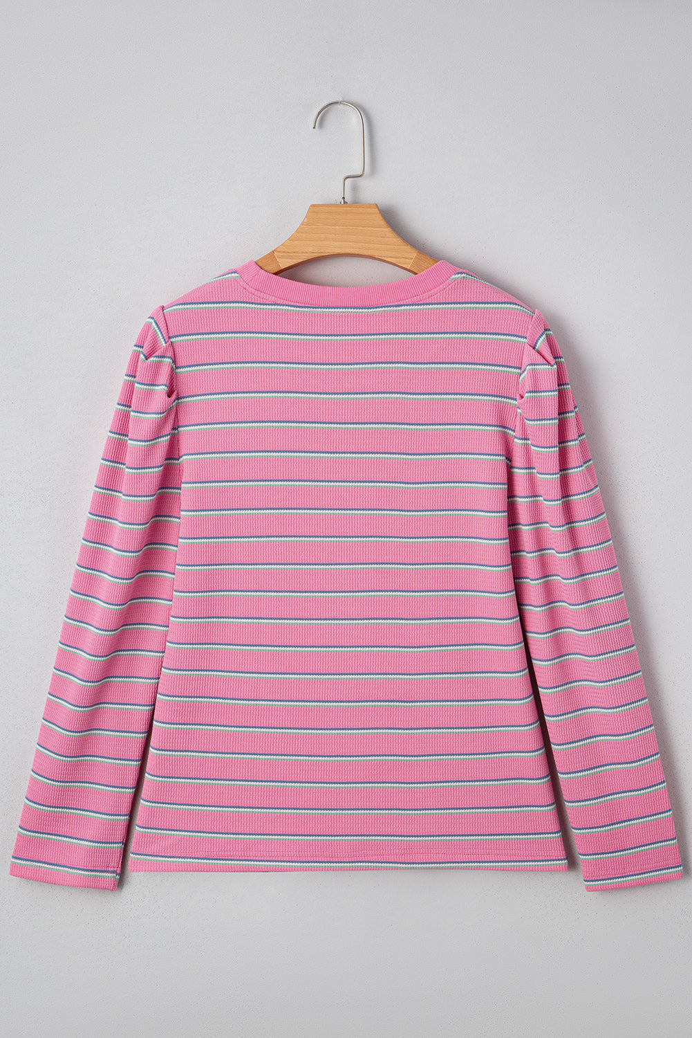 Threaded Pear Giana Stripe Textured Knit Long Sleeve Top