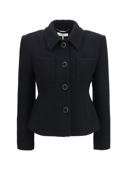 Blazer Cropped Single-Breasted Black