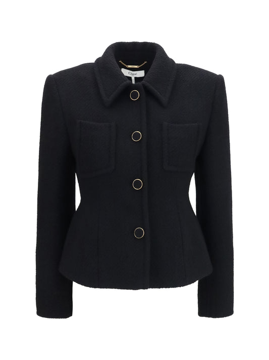 Blazer Cropped Single-Breasted Black