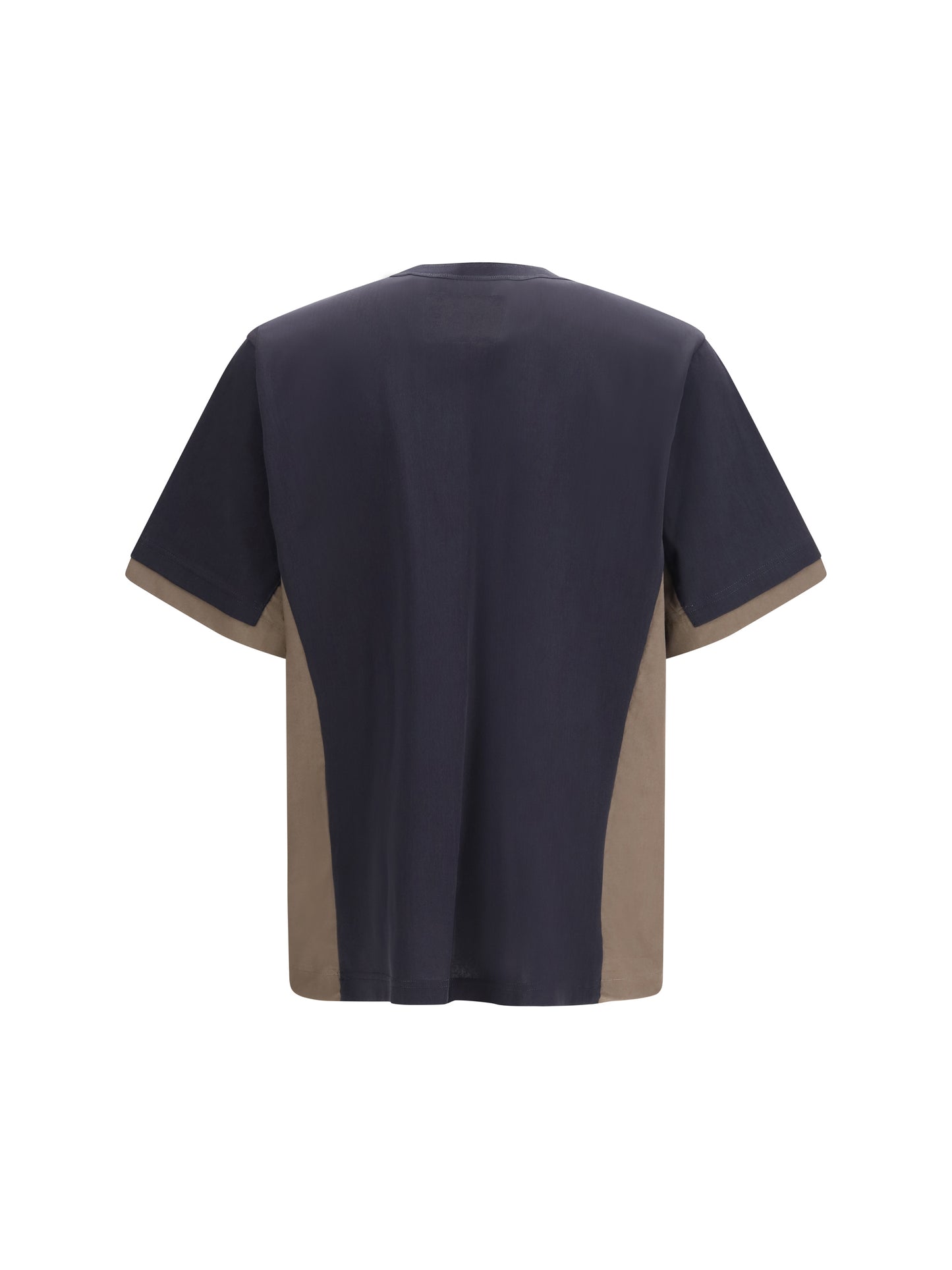 T-Shirt Cotton Typewriter & Jersey Navy/Taupe