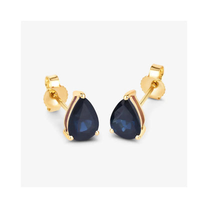 1.60 Ct Pear Blue Sapphire 10k Gold Teardrop Studs Earrings
