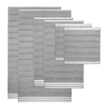 Kathy Ireland 6-Piece Jacquard Stripe Kyoto Towel Set