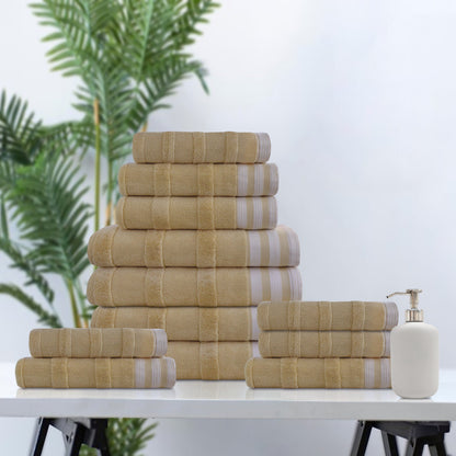 Kathy Ireland 12-Piece Jacquard Stripe Kyoto Towel Set