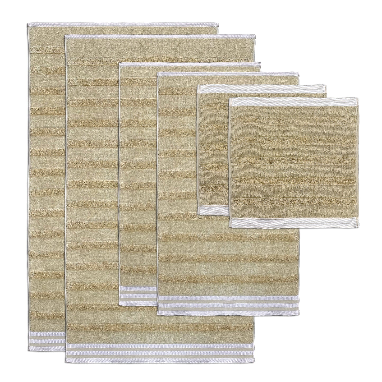 Kathy Ireland 6-Piece Jacquard Stripe Kyoto Towel Set