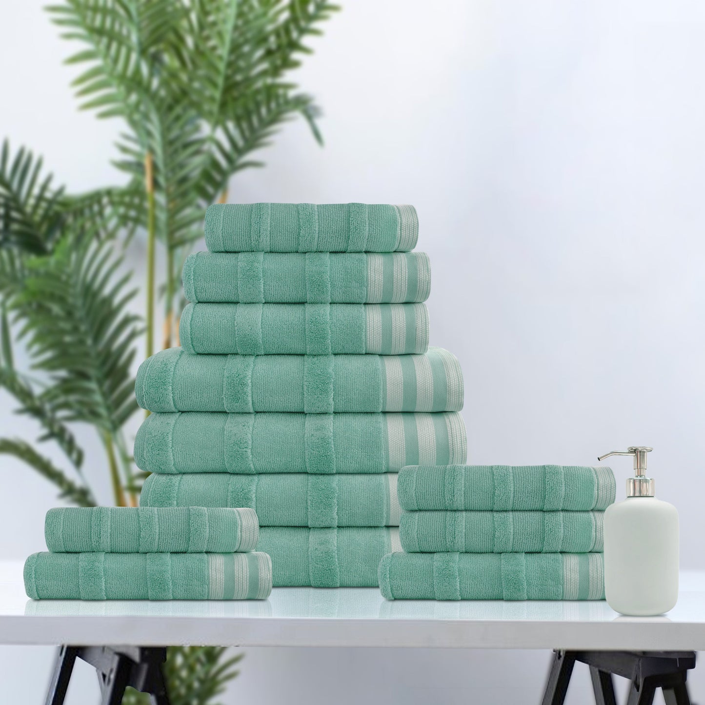 Kathy Ireland 12-Piece Jacquard Stripe Kyoto Towel Set