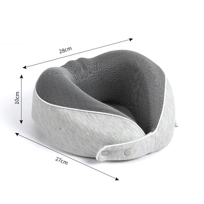 U-Shaped Memory Cotton Travel Pillow with Storage