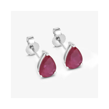 1.60 Ct Pear Pink Ruby Prong 10K gold Teardrop Stud Earrings