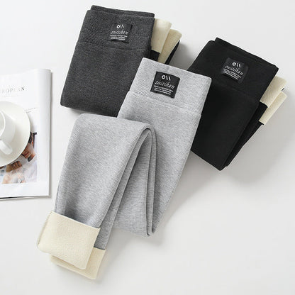 Women’s Lambswool Fleece-Lined High-Waist Winter Leggings
